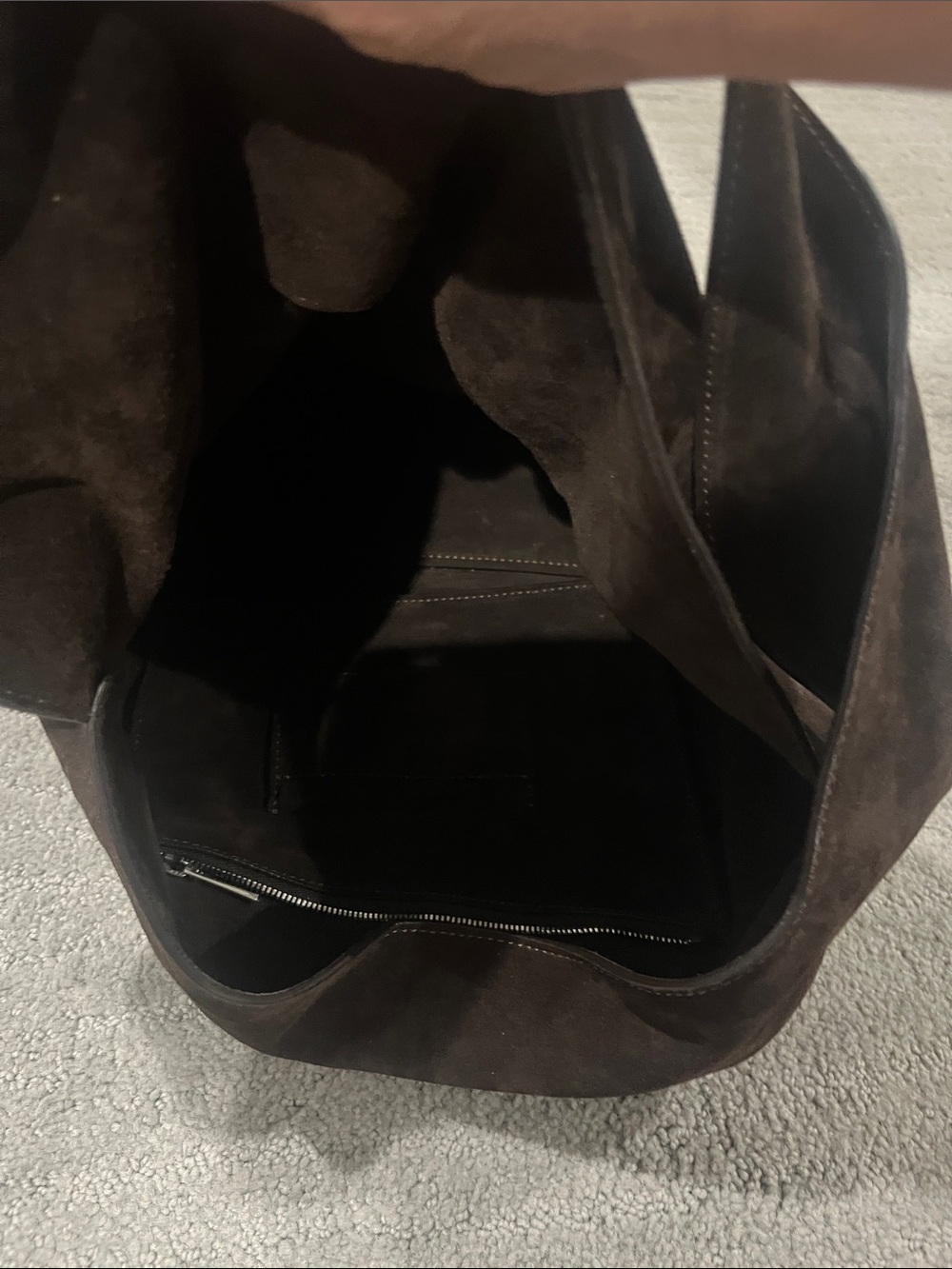 Reformation Vittorio Medium Dark Suede Bag retail $495 - Picture 8 of 11